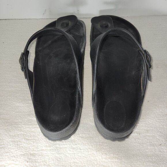 Birkenstock Sandals Sz 10 Womens Black Gizeh EVA L7/M6 Gorpcore Beach Buckle - Picture 13 of 13
